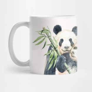 Watercolor Panda Mom and Cub Mug